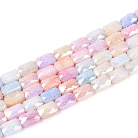 Anti-Tarnish Electroplate Glass Beads Strands X-GLAA-T025-29F-1