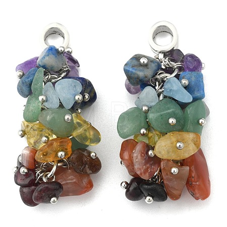 Natural Gemstone Pendants X-PALLOY-JF00188-01-1