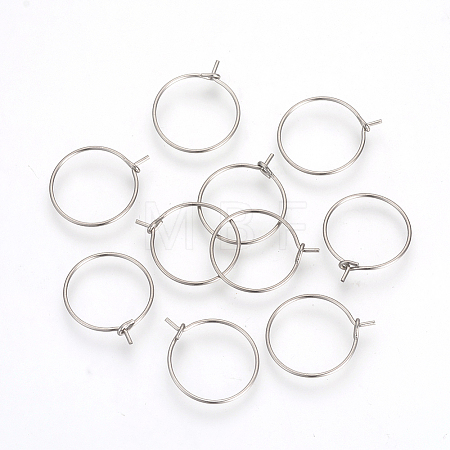 Non-Tarnish 304 Stainless Steel Hoop Earrings X-STAS-R071-41-1