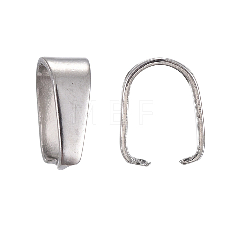 Tarnish Resistant 201 Stainless Steel Snap on Bails STAS-K146-067-3x7mm-1