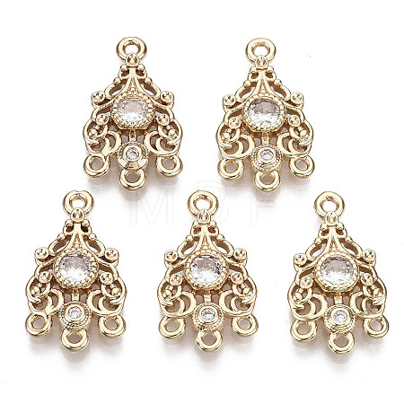 Brass Micro Pave Cubic Zirconia Chandelier Component Links X-KK-R111-030-1
