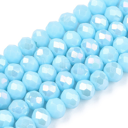 Electroplate Glass Beads Strands EGLA-A034-P3mm-B14-1