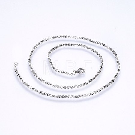 Tarnish Resistant 304 Stainless Steel Cable Chain Necklaces NJEW-P226-02P-02-1