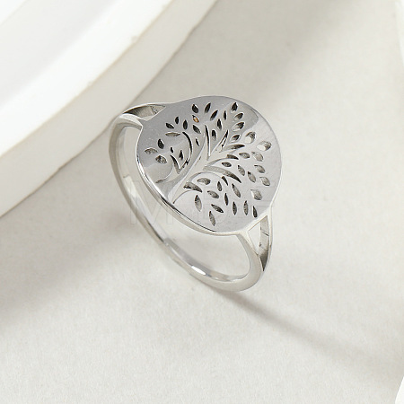 Tree of Life 201 Stainless Steel Finger Rings FS-WG3B6B9-05-1