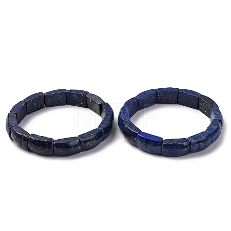 Natural Lapis Lazuli Bead Stretch Bracelets for Women Men BJEW-C097-02A-09-1