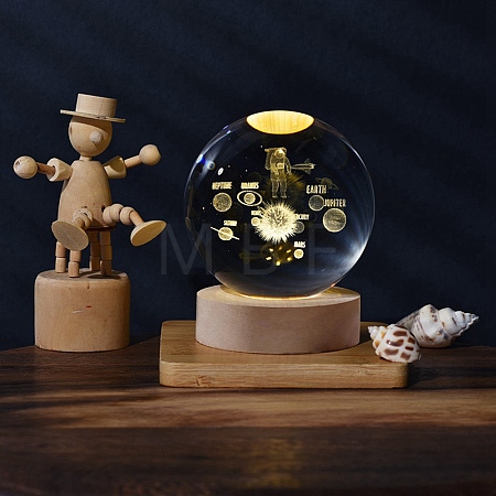 Glass Crystal Ball DJEW-PW0012-047A-05-1