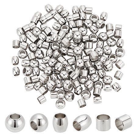 150Pcs 3 Style 304 Stainless Steel European Beads STAS-PH0005-42-1