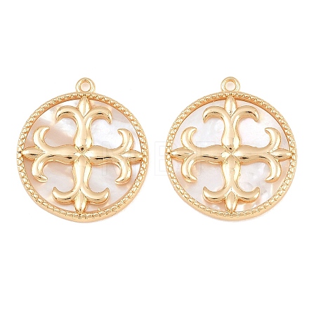Brass & Natural Shell Pendants SH-CBA7BFE-02B-G-1