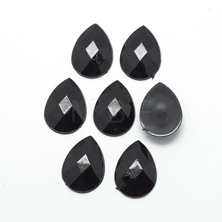 Acrylic Rhinestone Flat Back Cabochons X-GACR-Q010-10x14-14-1