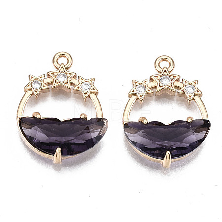 Faceted Transparent Glass Pendants GLAA-T020-18C-1