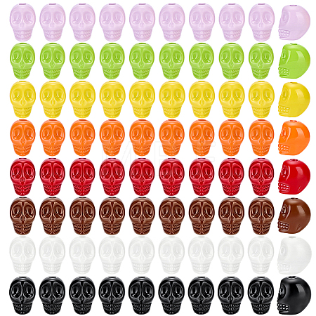 80Pcs 8 Colors Baking Paint Acrylic Beads SACR-PH0002-37-1
