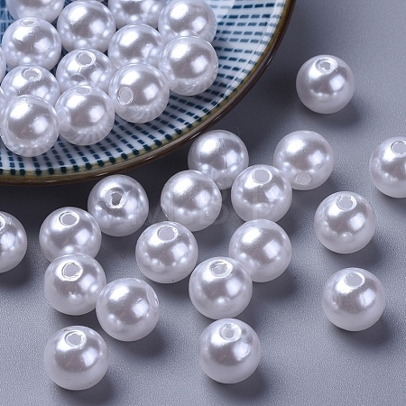 Acrylic Pearl  Round Beads For DIY Jewelry and Bracelets X-PACR-10D-1-1