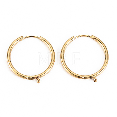 316 Surgical Stainless Steel Huggie Hoop Earring Findings STAS-S116-257A-G-1