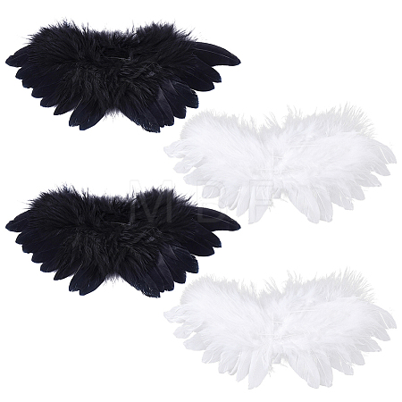 4Pcs 2 Colors Feather Wings Costume for Dolls Miniature Accessories DIY-ME0003-63-1