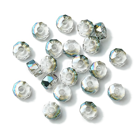 Transparent Electroplate Glass Beads GLAA-K064-10A-HP01-1