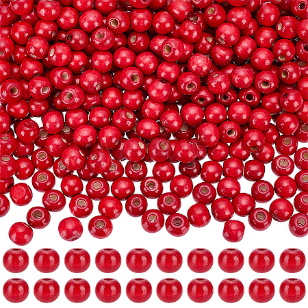 600Pcs Dyed Natural Wood Beads COCO-SC0002-39A-1