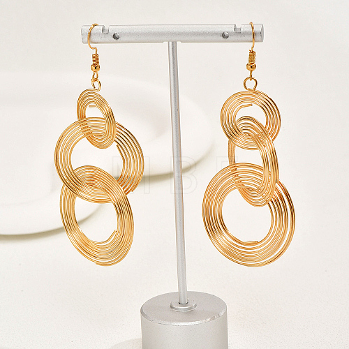 Fashionable Vintage Geometric Multi-layer Metal Circle Dangle Earrings JR8060-1