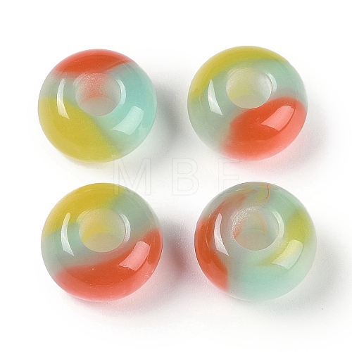 Triple Color Resin European Beads RESI-F055-06B-1