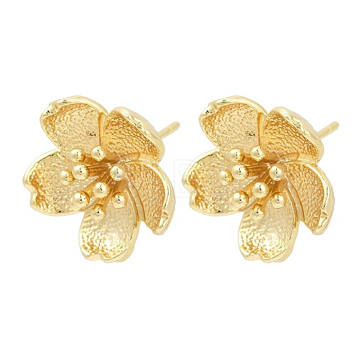 Brass Stud Earring Findings KK-Z099-05G-03-1