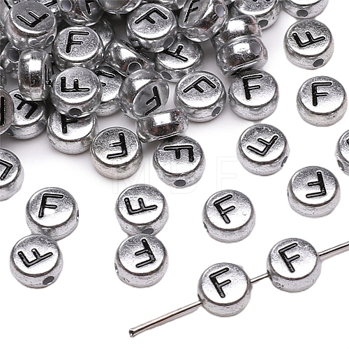 50Pcs Silver Plating Acrylic Beads PW-WG2E8AD-21-1