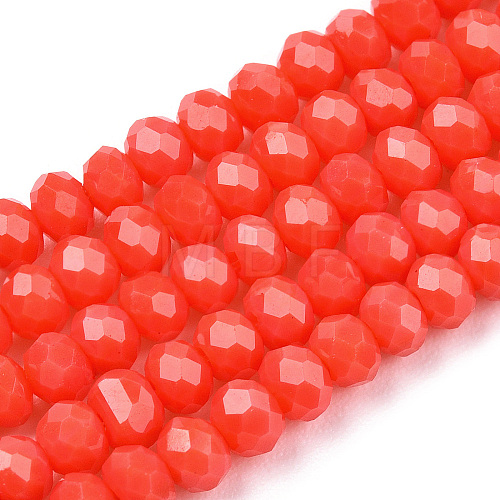 Opaque Solid Color Imitation Jade Glass Beads Strands EGLA-A044-P4mm-D03-1