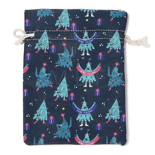 Christmas Theme Cloth Printed Storage Bags ABAG-F010-02C-05-1