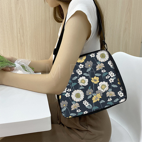 Flower Printed Polyester Shoulder Bags PW-WG4B978-01-1