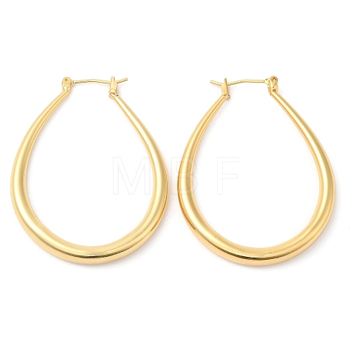 Rack Plating Brass Teardrop Hoop Earrings for Women EJEW-G348-13G-1