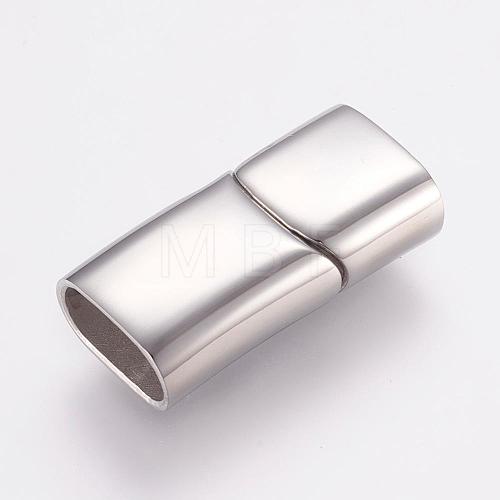 Tarnish Resistant 304 Stainless Steel Magnetic Clasps with Glue-in Ends STAS-G136-05P-1