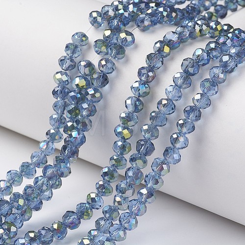 Electroplate Transparent Glass Beads Strands EGLA-A034-T3mm-S09-1