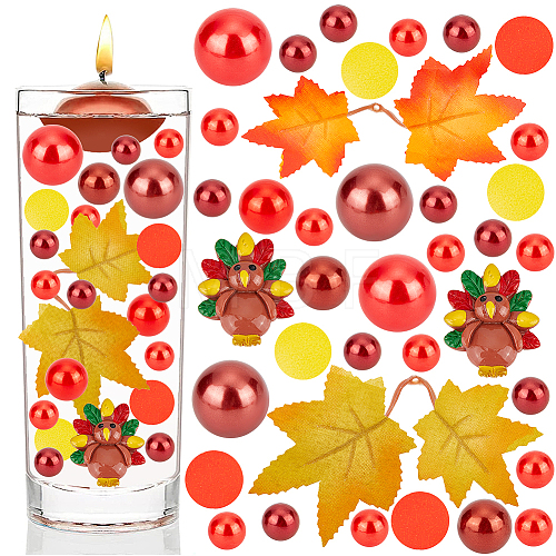 DIY Thanksgiving Day Vase Fillers for Centerpiece Floating Pearls Candles DIY-BC0009-69-1
