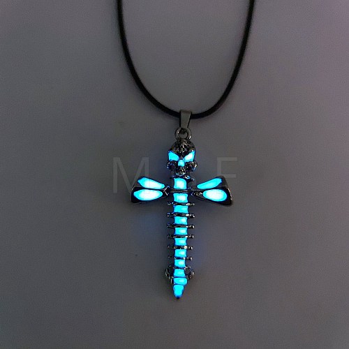 Luminous Alloy Skull Cross Pendant Necklaces PW-WG07A1D-02-1