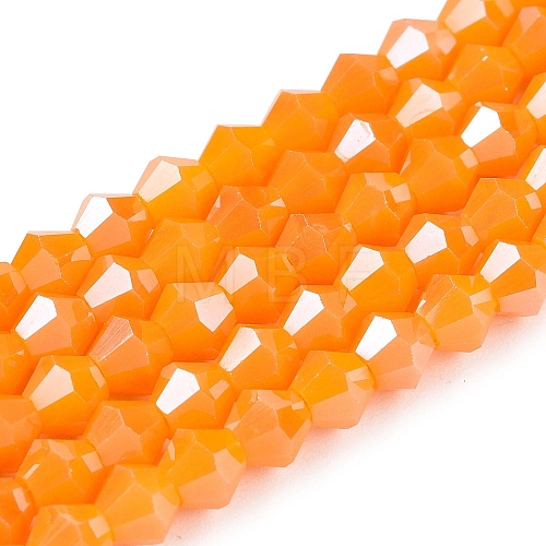 Opaque Solid Color Electroplate Glass Beads Strands EGLA-A039-P4mm-A04-1