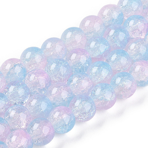 Transparent Crackle Glass Bead Strands GLAA-T025-8mm-02B-1