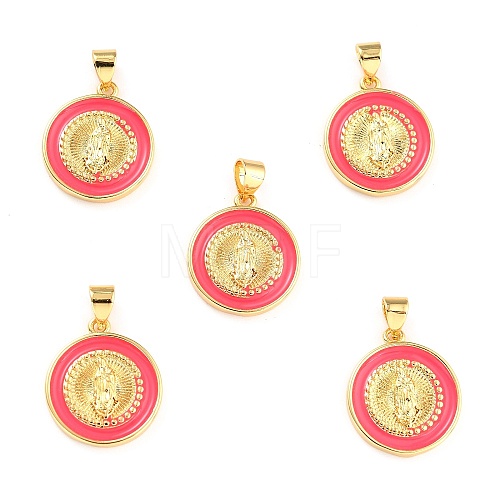 Brass Enamel Pendants KK-P209-02G-04-RS-1