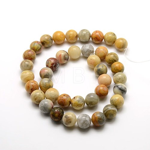 Round Natural Crazy Lace Agate Beads Strands G-P058D-01-1