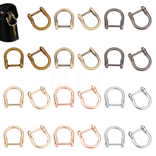 24Pcs 6 Colors Alloy D-Ring Anchor Shackle Clasps FIND-WR0007-48-1