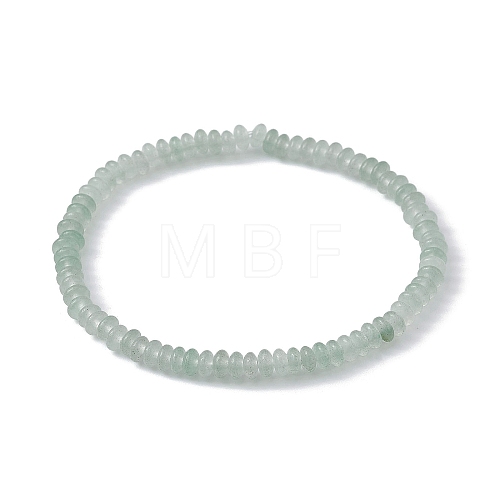 Natural Green Aventurine Rondelle Beaded Stretch Bracelets BJEW-JB09980-02-1