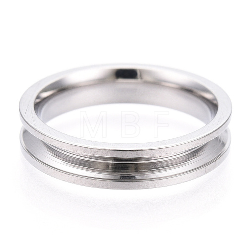 201 Stainless Steel Grooved Finger Ring Settings STAS-WH0039-11B-P-1