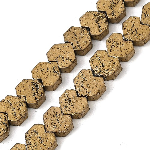 Electroplated Natural Lava Rock Beads Strands G-K388-04B-09-1