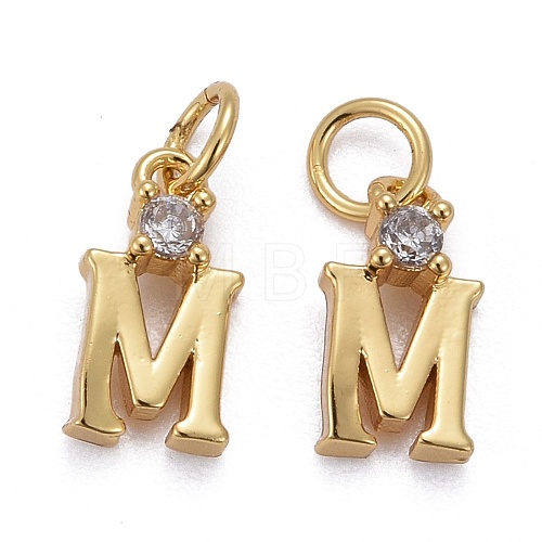 Brass Micro Pave Clear Cubic Zirconia Pendants ZIRC-Z011-35M-1