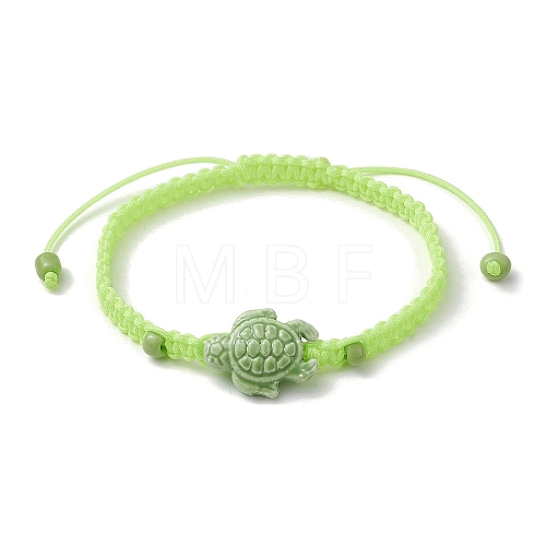 Porcelain Tortoise Braided Bead Bracelets BJEW-JB10058-02-1