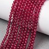 Natural White Jade Round Bead Strands G-A130-3mm-F01-1