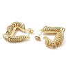 Brass Triangle with Rings Stud Earrings EJEW-E600-04G-2