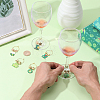 6Pcs 6 Styles Saint Patrick's Day Alloy Enamel Glass Wine Glass Charms AJEW-SC00079-3