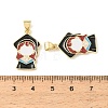 Graduation Season Brass Enamel Pendants KK-CBAF2EC-03G-F01-3