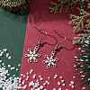 Non-Tarnish Hollow Christmas Snowflake 201 Stainless Steel Dangle Earrings for Women EJEW-JE05875-4