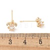 Brass & Clear Cubic Zirconia & Glass Stud Earrings EJEW-Q014-15G-5