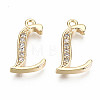 Brass Micro Pave Clear Cubic Zirconia Pendants KK-S360-053L-NF-2