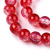 Transparent Crackle Baking Painted Glass Beads Strands DGLA-T003-01A-08-3